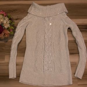 White House/Black Market white sparkly sweater